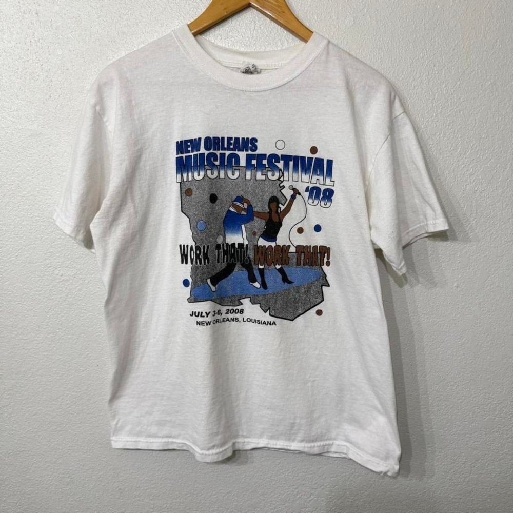 2008 New Orleans Music Festival white t-shirt